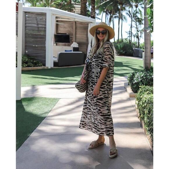 Zebra Print H&M Dress Long Lined - Picture 1 of 8